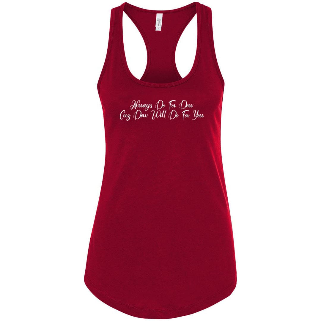 Always Dew Flourish Womens Premium Racerback Tank - Scarlet / S