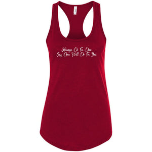 Always Dew Flourish Womens Premium Racerback Tank - Scarlet / S
