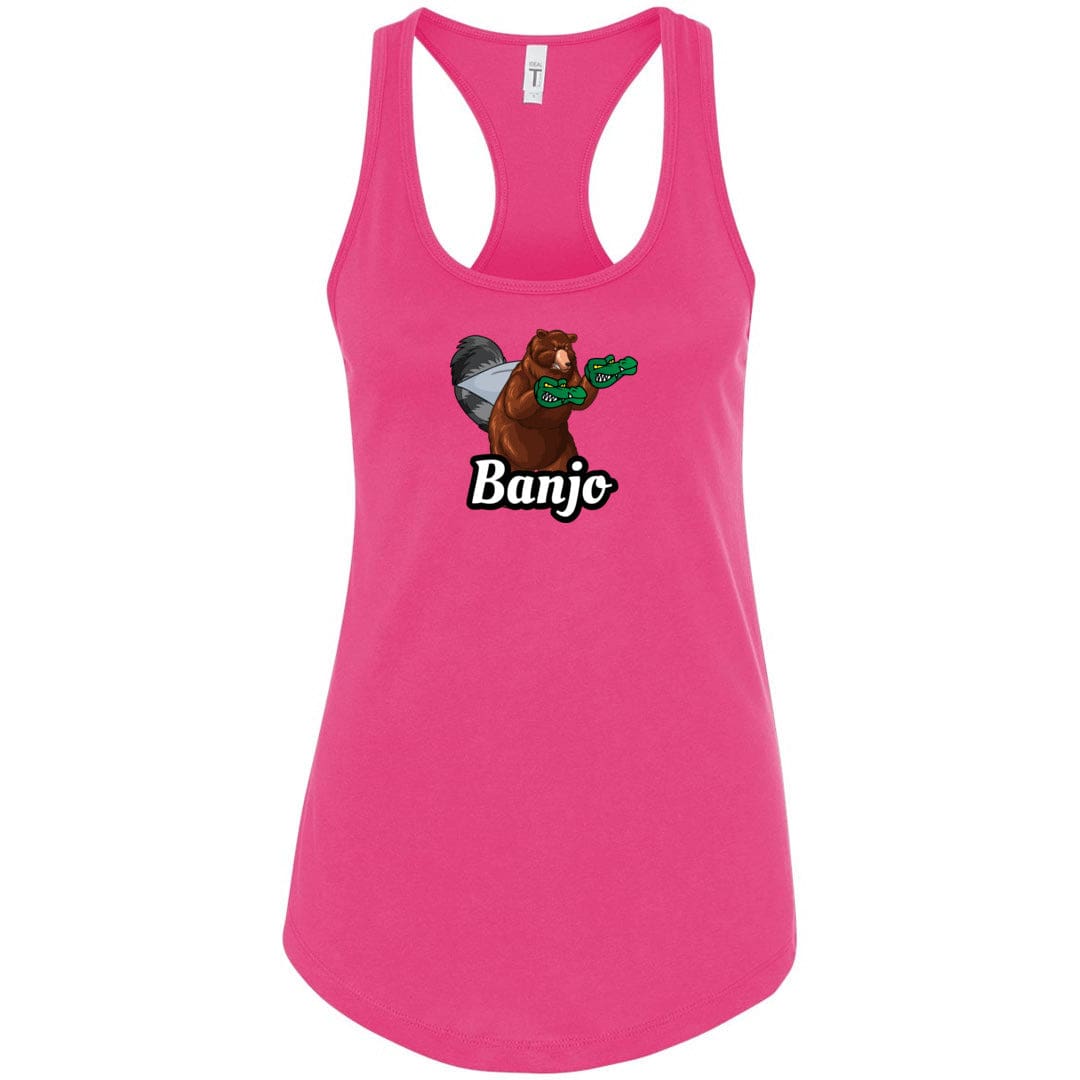 Arkenholdt Banjo Unfamiliar Womens Premium Racerback Tank - Raspberry / XS
