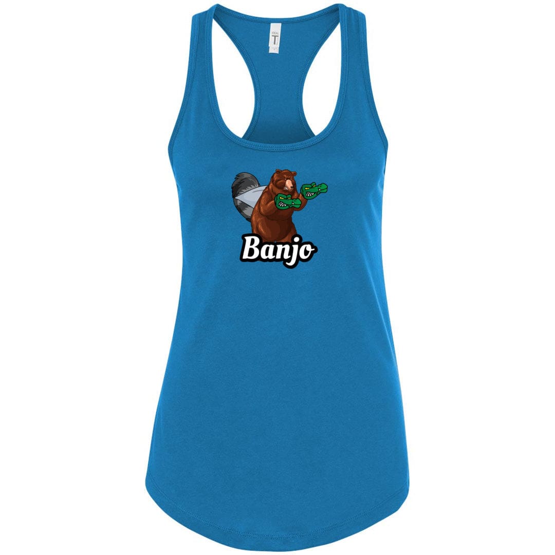 Arkenholdt Banjo Unfamiliar Womens Premium Racerback Tank - Turquoise / S