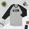 Arkenholdt Science Bros Unisex Premium 3/4 Sleeve Raglan - Heather Grey/Black / XS