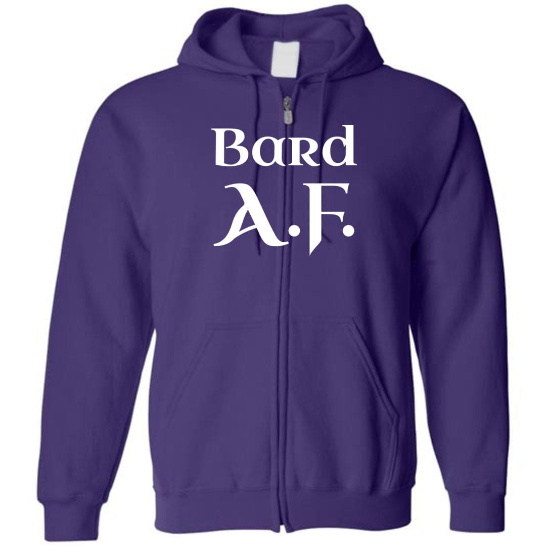 Bard A.F. Unisex Zip Hoodie - Purple / S