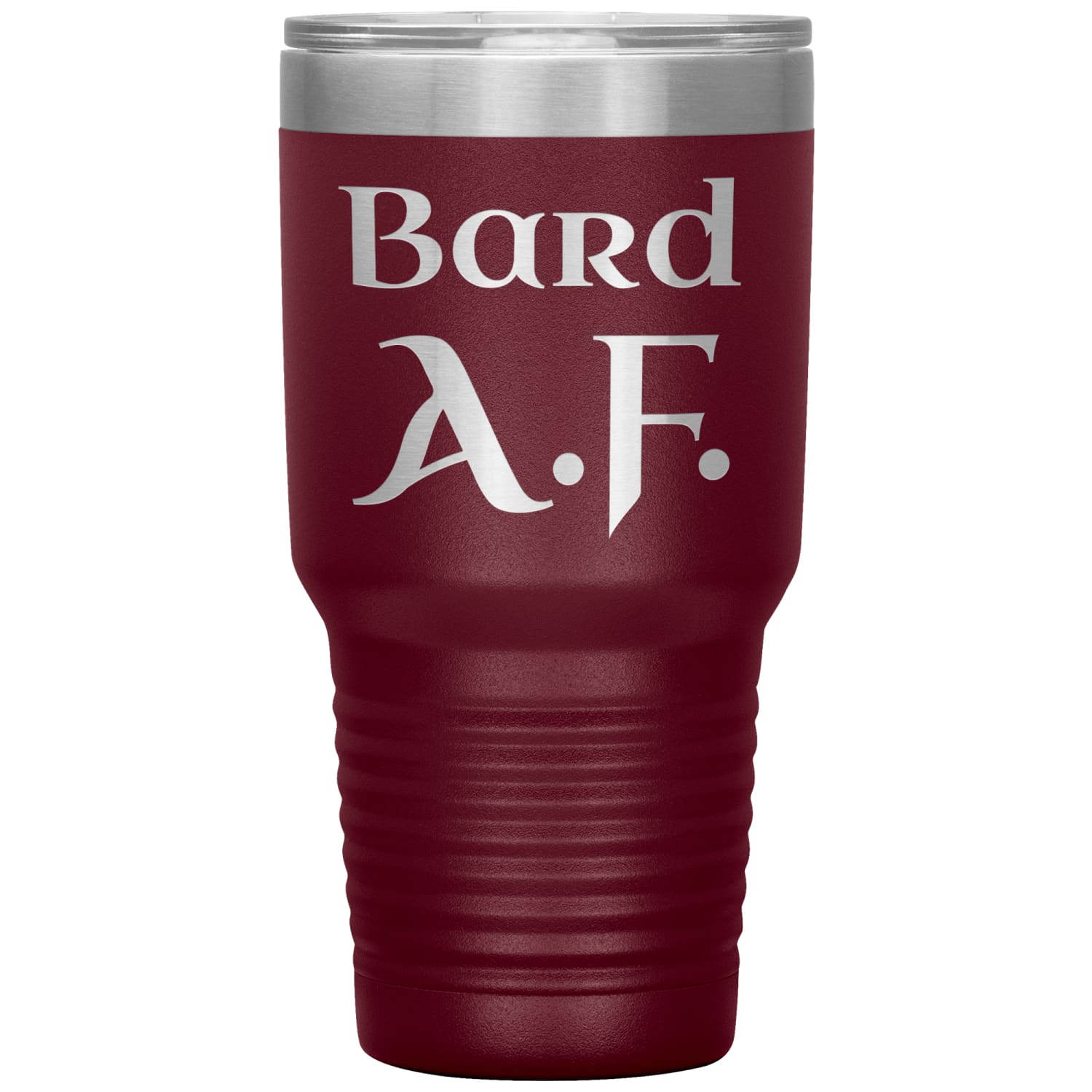Bard_AF_30oz_V_Tumbler_30oz_Tumbler_Maroon_Mockup.png