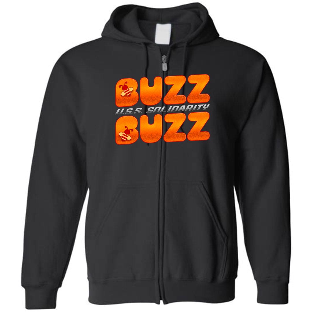 Buzz Buzz USS Solidarity Unisex Zip Hoodie - Black / S