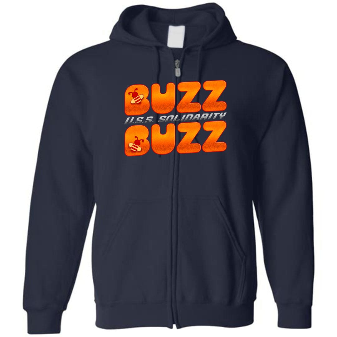 Buzz Buzz USS Solidarity Unisex Zip Hoodie - Navy / S