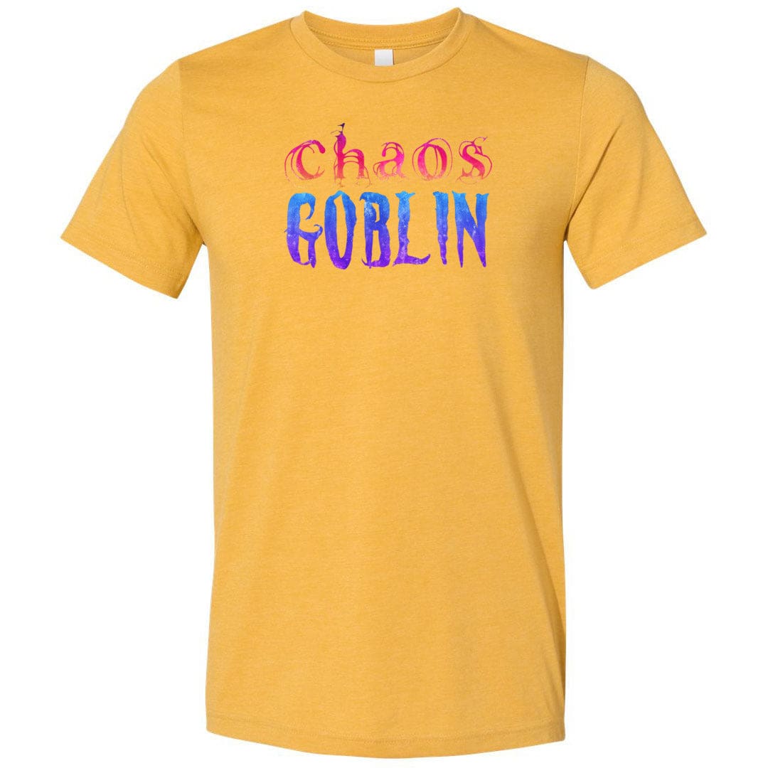 Chaos Goblin Again Unisex Premium Tee - Heather Mustard / XS