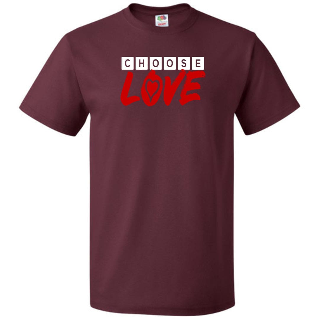 Choose LOVE Unisex Classic Tee - Maroon / S
