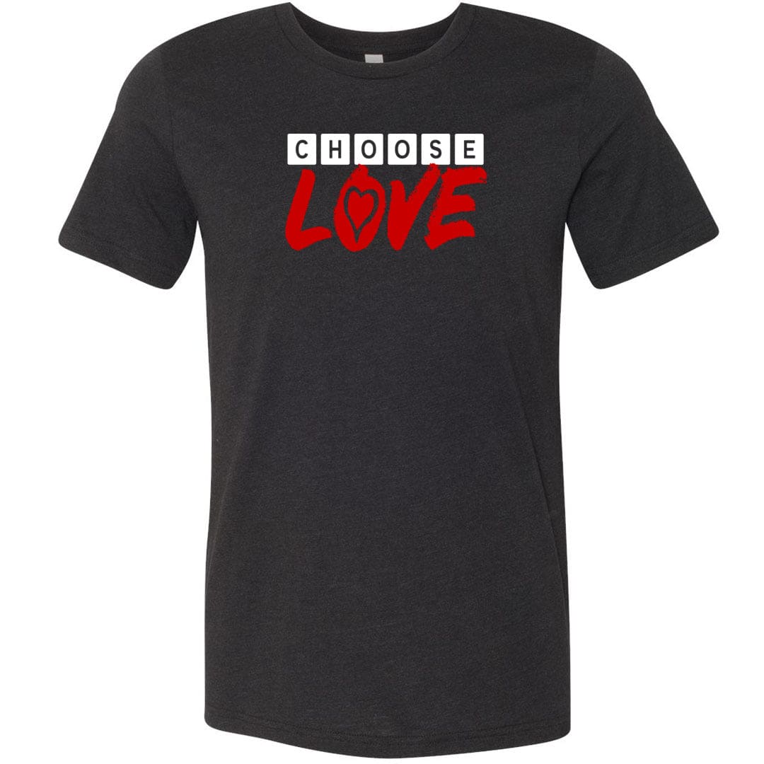 Choose LOVE Unisex Premium Tee - Black Heather / XS