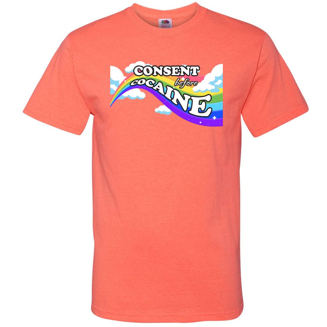 Consent before Cocaine Unisex Classic Tee - Retro Heather Coral / S