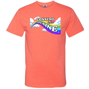 Consent before Cocaine Unisex Classic Tee - Retro Heather Coral / S