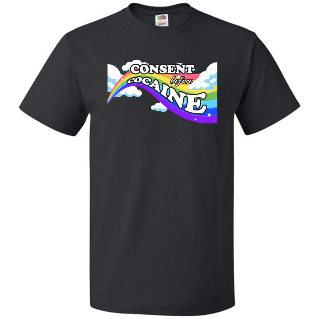 Consent before Cocaine Unisex Classic Tee - Black / S