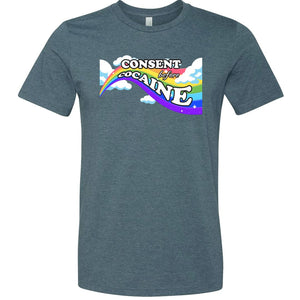 Consent before Cocaine Unisex Premium Tee - Heather Slate / XS
