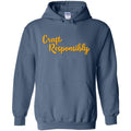 Craft Responsibly Cursive Unisex Pullover Hoodie - Indigo Blue / S