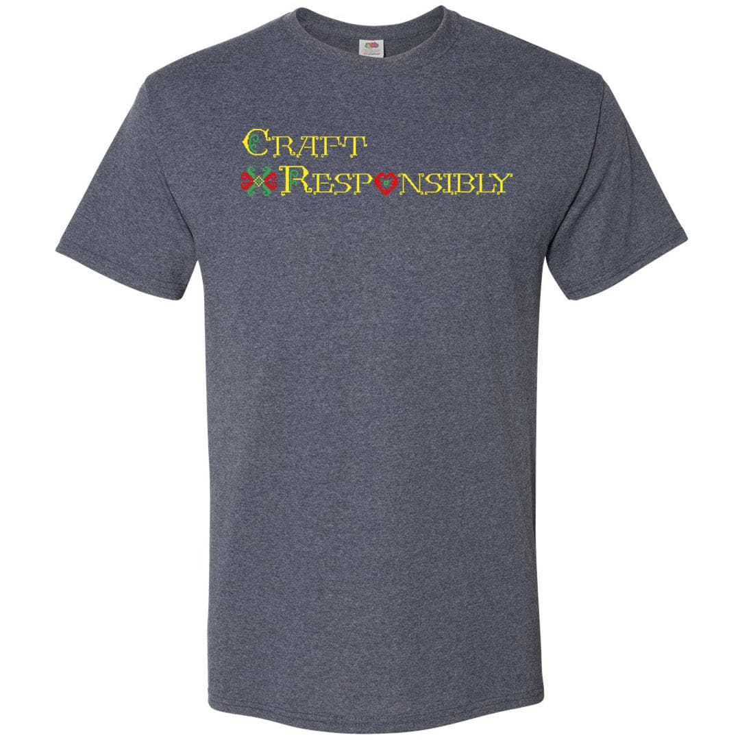 Craft Responsibly Stitchwork Unisex Classic Tee - Vintage Heather Navy / S