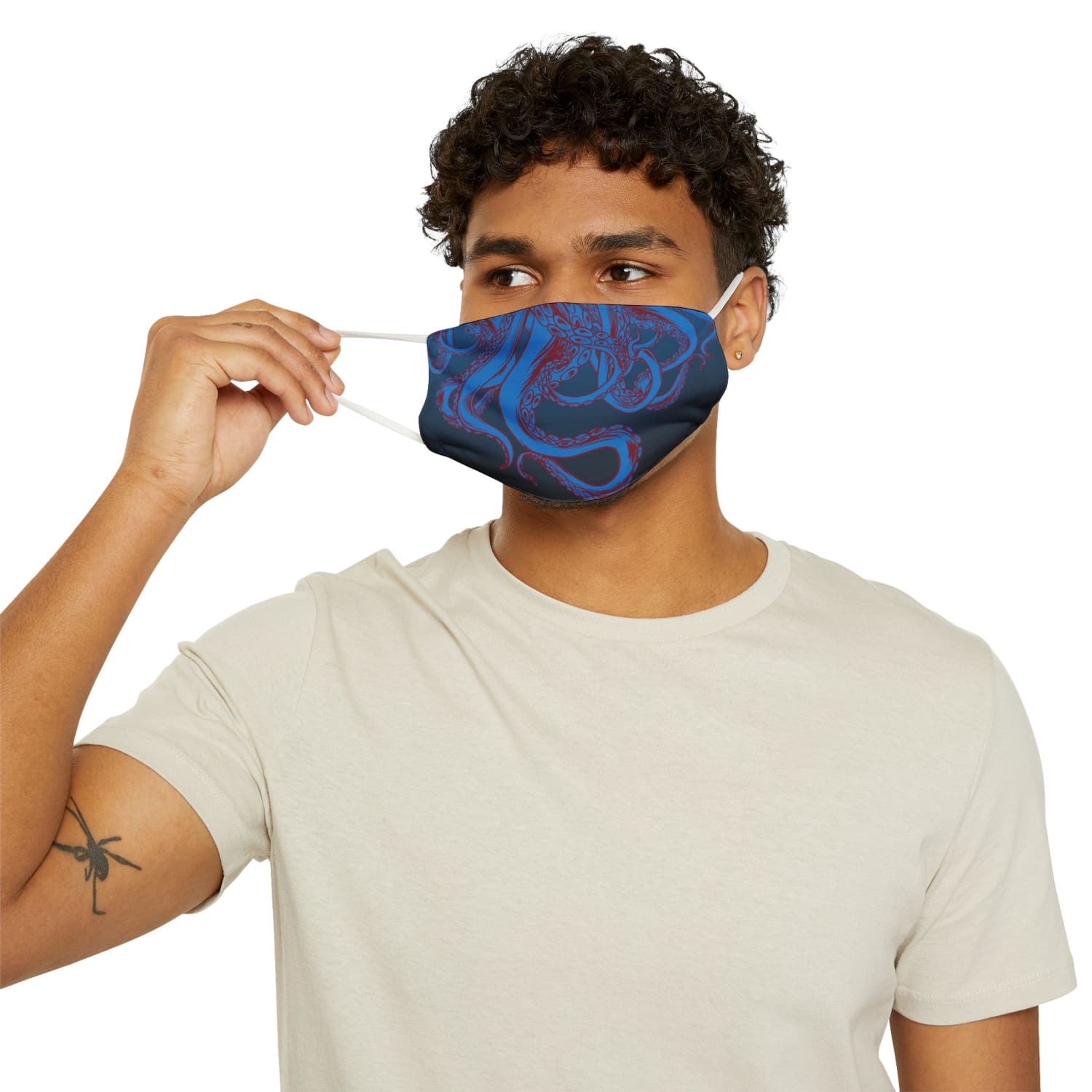 Cthulhu Blue Snug-Fit Fabric Face Mask - 7.3’’ × 4.5’’ - Accessories