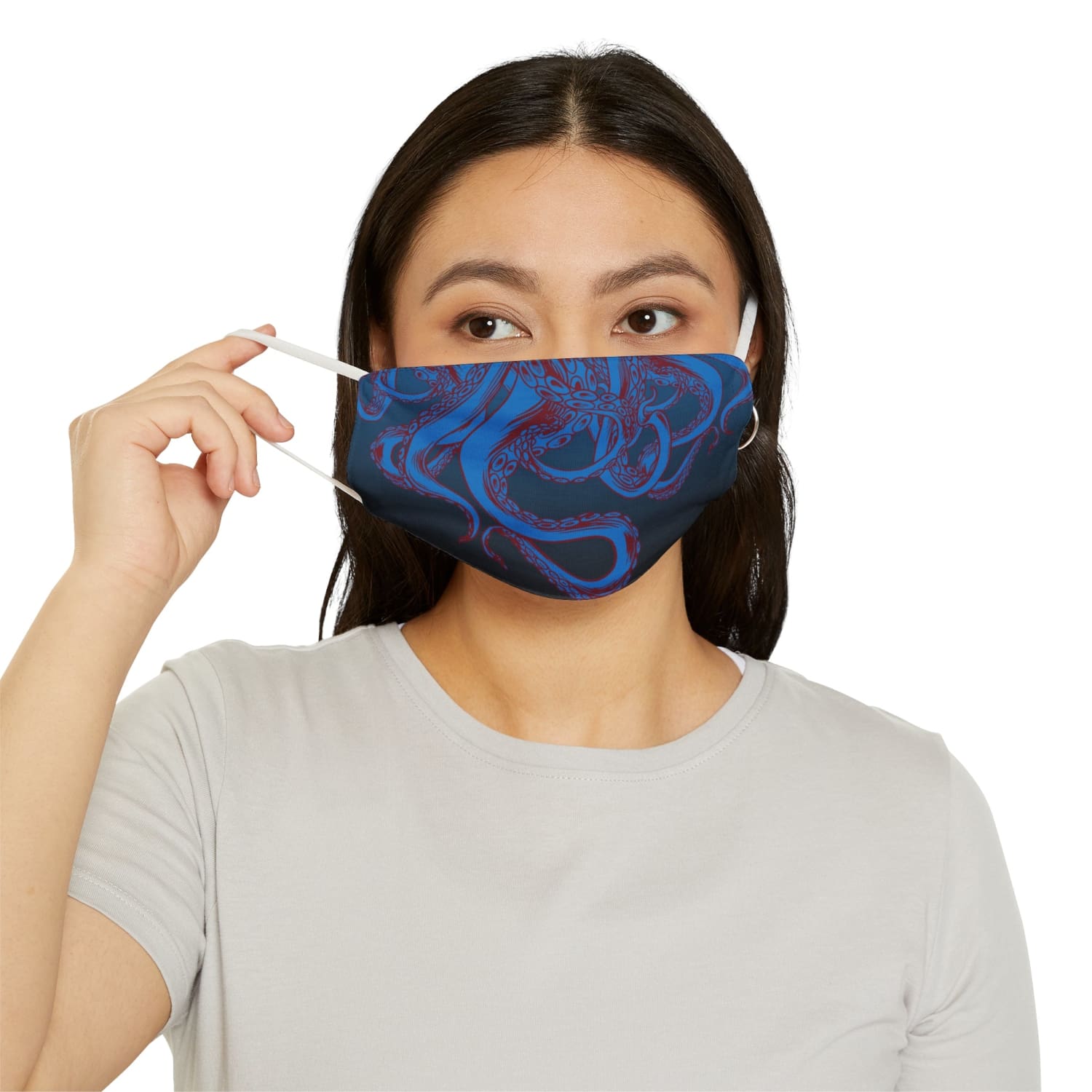 Cthulhu Blue Snug-Fit Fabric Face Mask - 7.3’’ × 4.5’’ - Accessories