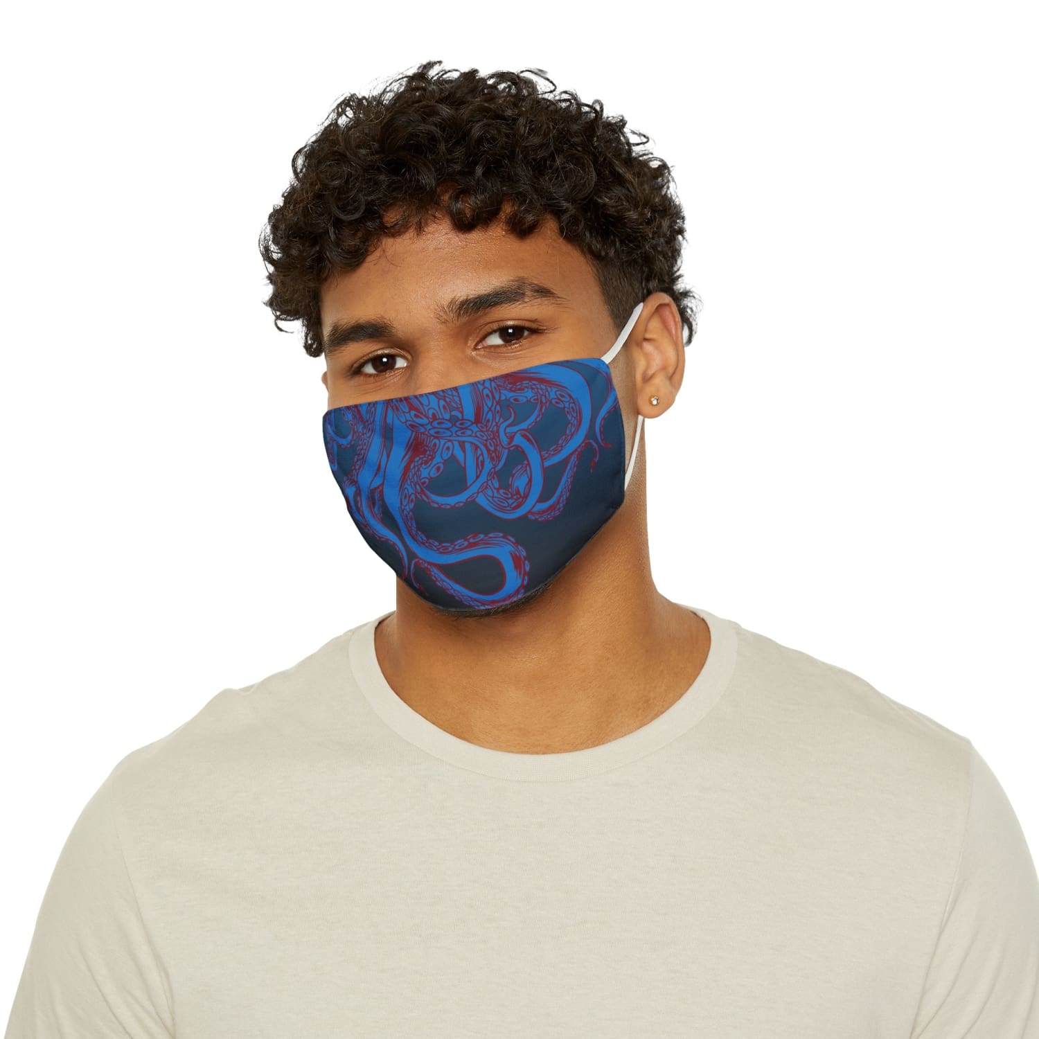 Cthulhu Blue Snug-Fit Fabric Face Mask - 7.3’’ × 4.5’’ - Accessories