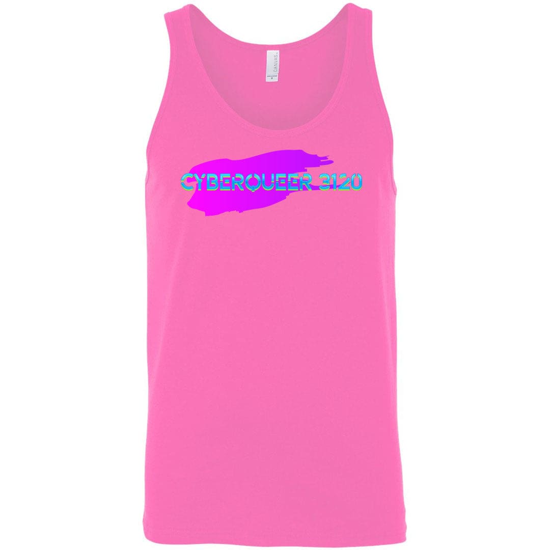 Cyberqueer 3120 Logo Splash Unisex Premium Tank - Neon Pink / S