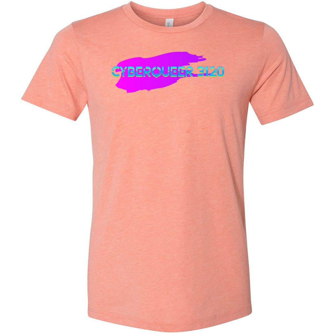 Cyberqueer 3120 Logo Splash Unisex Premium Tee - Heather Prism Sunset / XS