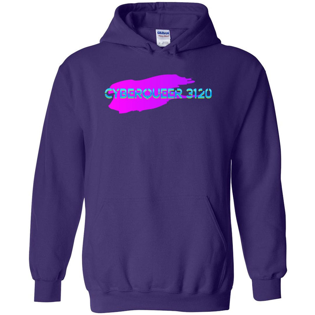 Cyberqueer 3120 Logo Splash Unisex Pullover Hoodie - Purple / S