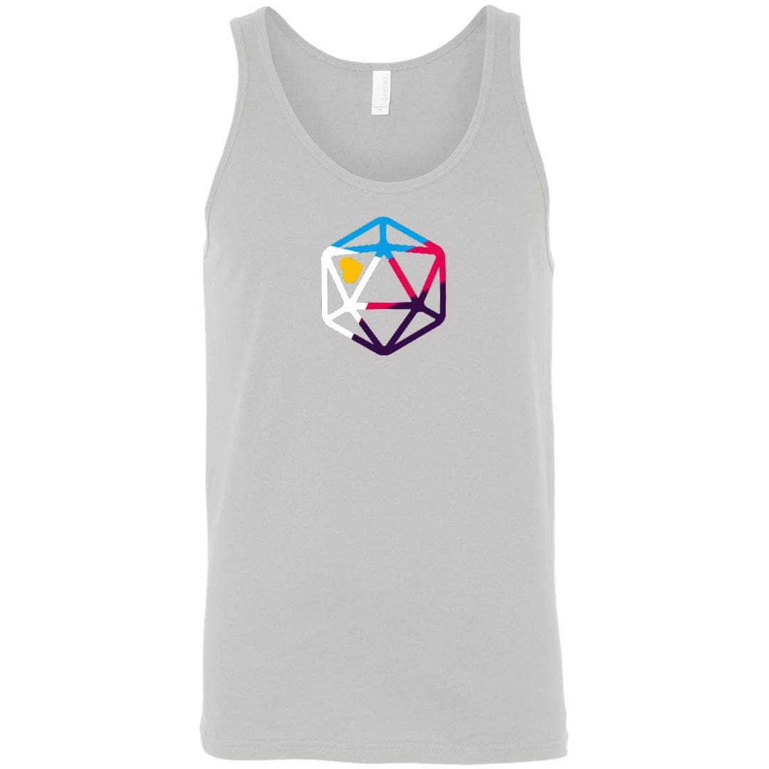 D20 Critcal Pride Polyam Pride Unisex Premium Tank - Silver / S