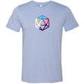 D20 Critcal Pride Polyam Pride Unisex Premium Tee - Heather Blue / XS