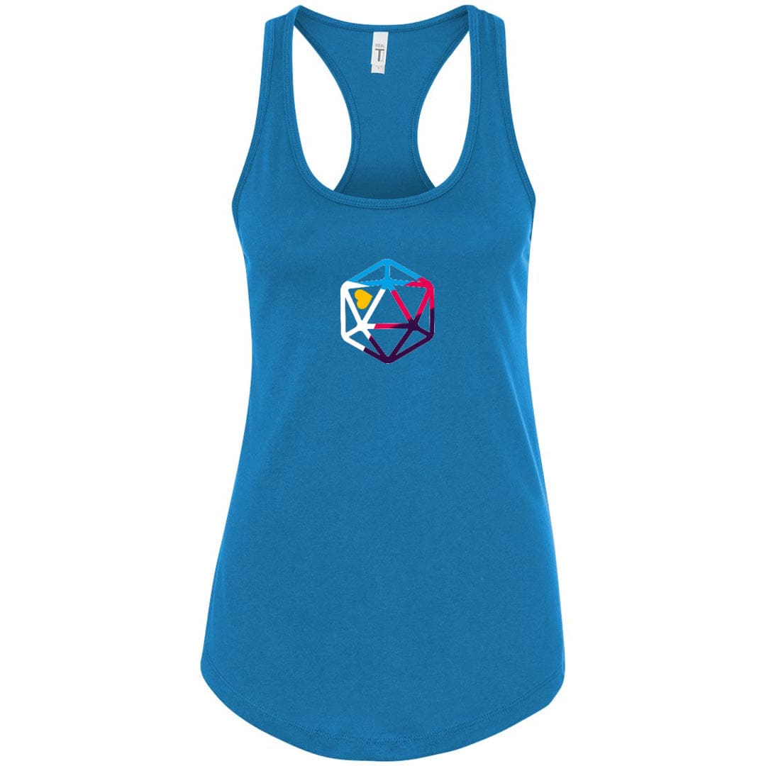 D20 Critcal Pride Polyam Pride Womens Premium Racerback Tank - Turquoise / S