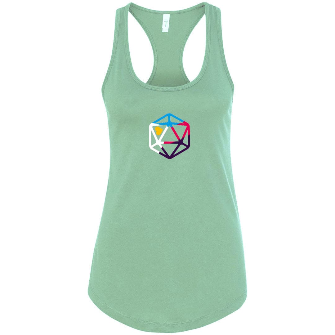 D20 Critcal Pride Polyam Pride Womens Premium Racerback Tank - Mint / S