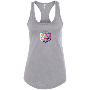 D20 Critcal Pride Polyam Pride Womens Premium Racerback Tank - Heather Grey / XS