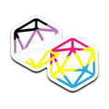 D20 Critical Pride Advantage Non-Binary Pan Pride POD Sticker