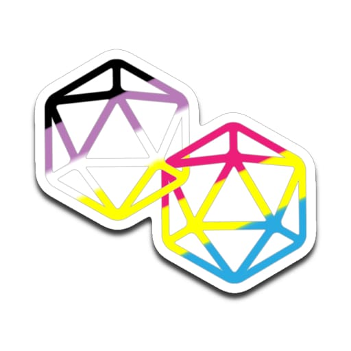 D20 Critical Pride Advantage Non-Binary Pan Pride POD Sticker