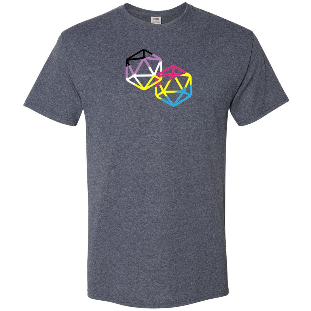 D20 Critical Pride Advantage Non-Binary Pan Pride Unisex Classic Tee - Vintage Heather Navy / S