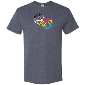 D20 Critical Pride Advantage Non-Binary Pan Pride Unisex Classic Tee - Vintage Heather Navy / S