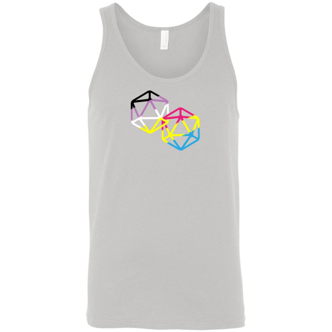 D20 Critical Pride Advantage Non-Binary Pan Pride Unisex Premium Tank - Silver / S