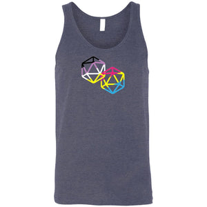D20 Critical Pride Advantage Non-Binary Pan Pride Unisex Premium Tank - Heather Navy / S