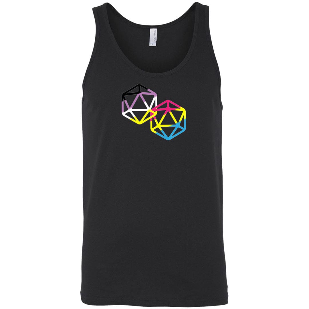 D20 Critical Pride Advantage Non-Binary Pan Pride Unisex Premium Tank - Black / S