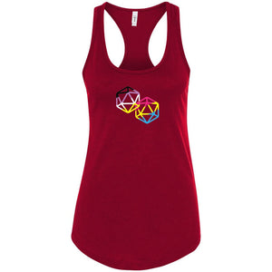 D20 Critical Pride Advantage Non-Binary Pan Pride Womens Premium Racerback Tank - Scarlet / S