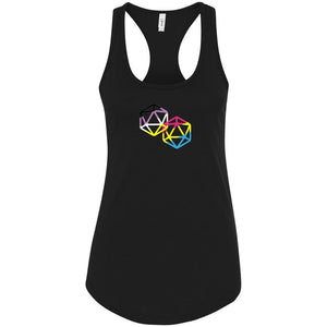 D20 Critical Pride Advantage Non-Binary Pan Pride Womens Premium Racerback Tank - Black / XS