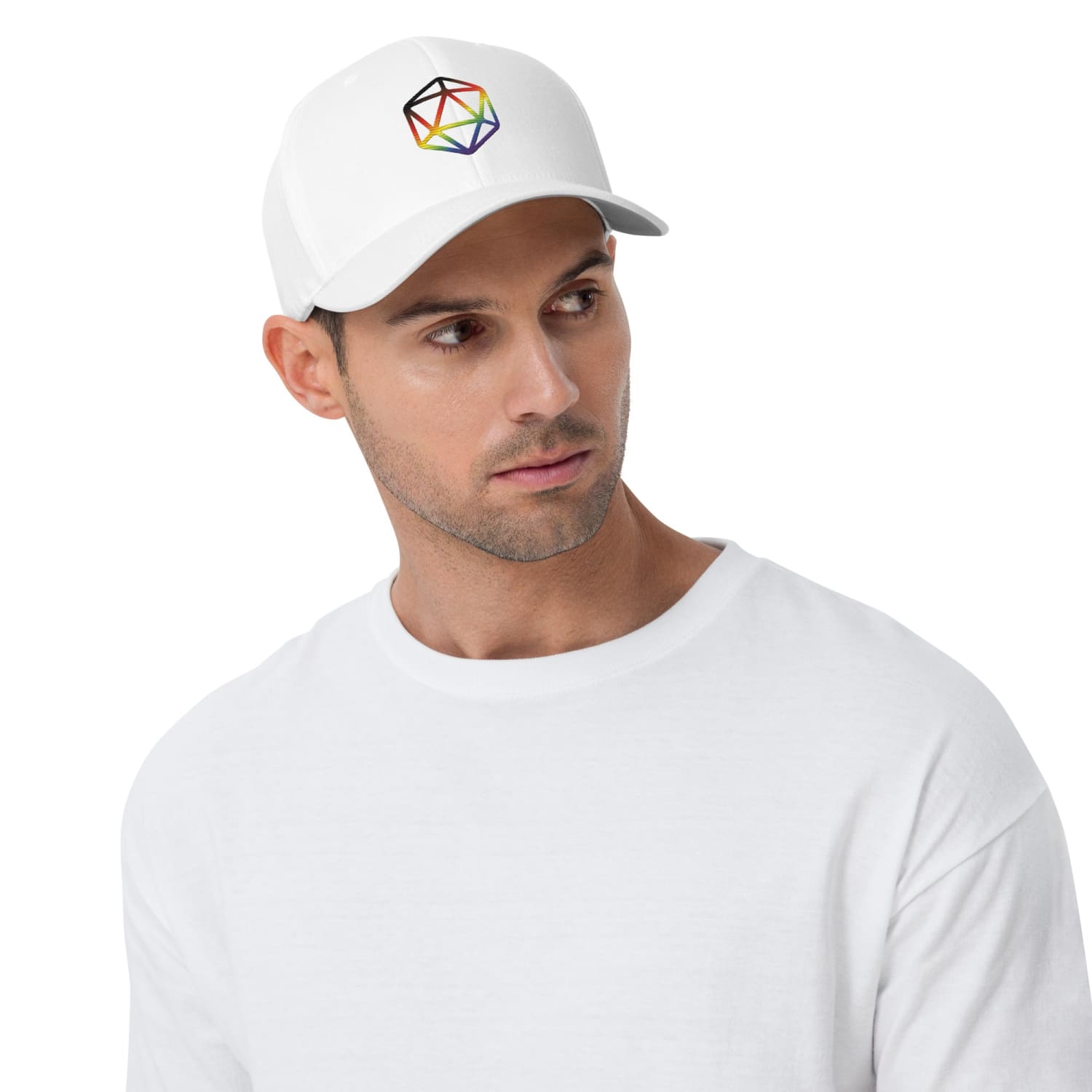 D20 Critical Pride Inclusive Pride Flexfit Structured Twill Cap