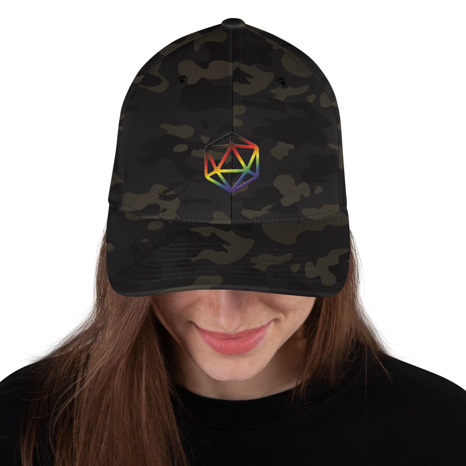 D20 Critical Pride Inclusive Pride Flexfit Structured Twill Cap