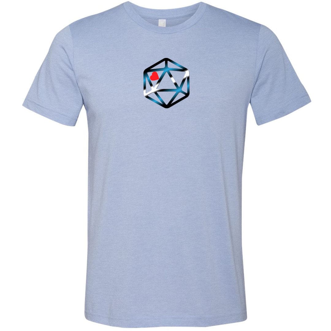 D20 Critical Pride Leather Pride Unisex Premium Tee - Heather Blue / XS
