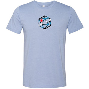 D20 Critical Pride Leather Pride Unisex Premium Tee - Heather Blue / XS