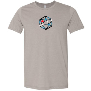 D20 Critical Pride Leather Pride Unisex Premium Tee - Heather Stone / XS