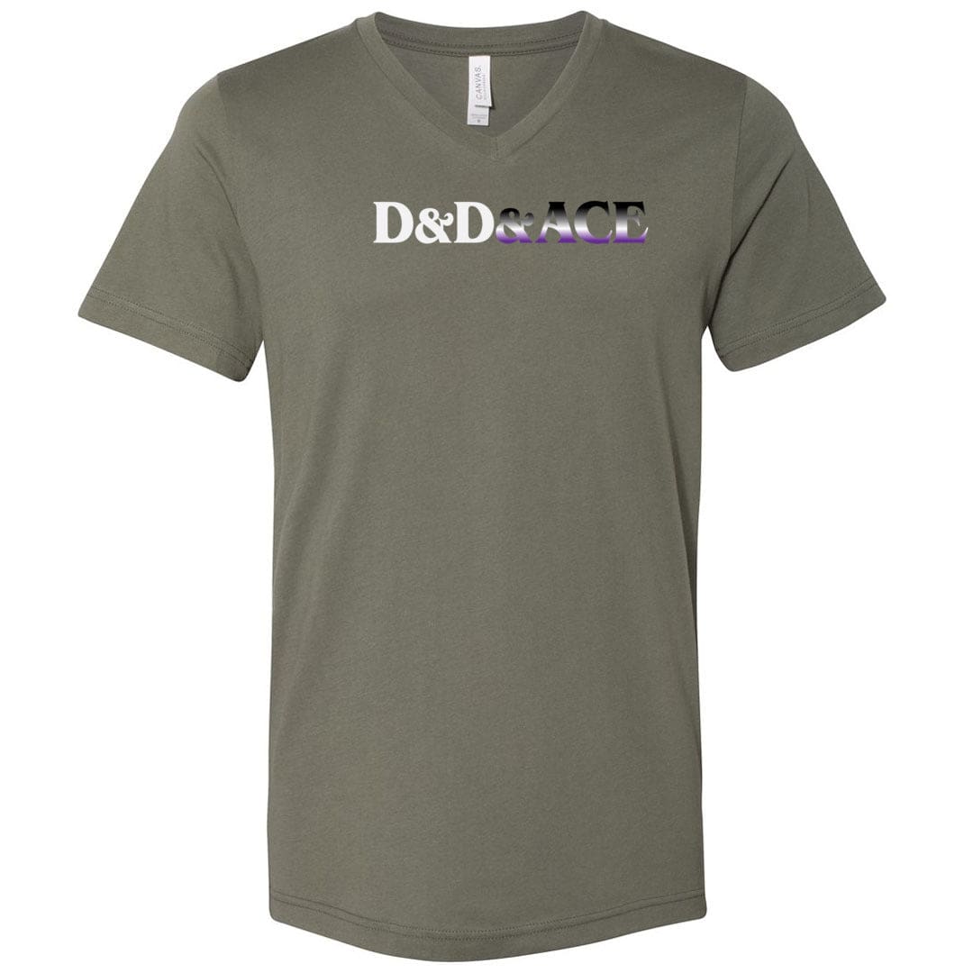 D&D&Ace Unisex Premium V-Neck Tee - Military Green / S