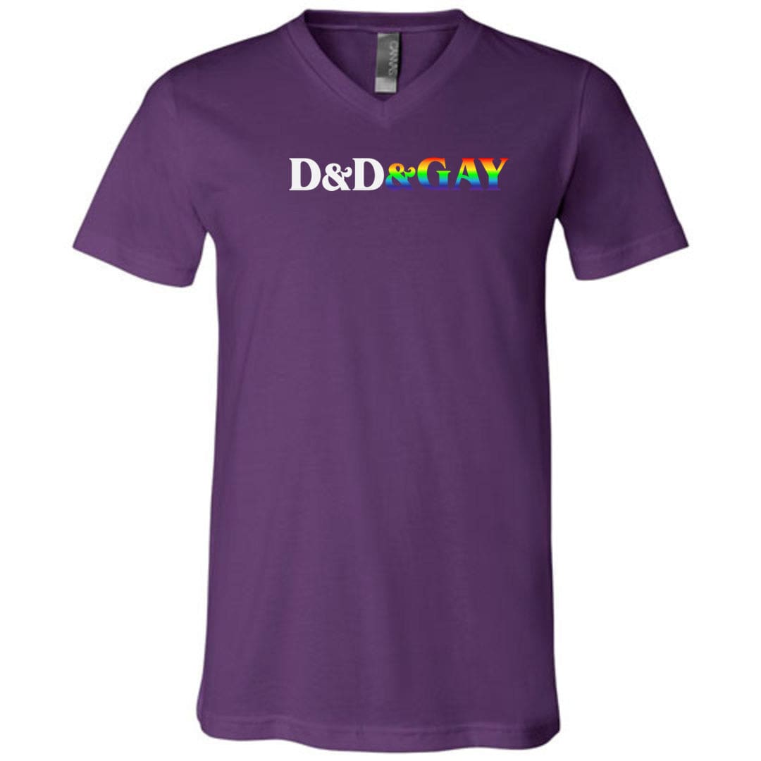 D&D&GAY Unisex Premium V-Neck Tee - Team Purple / S