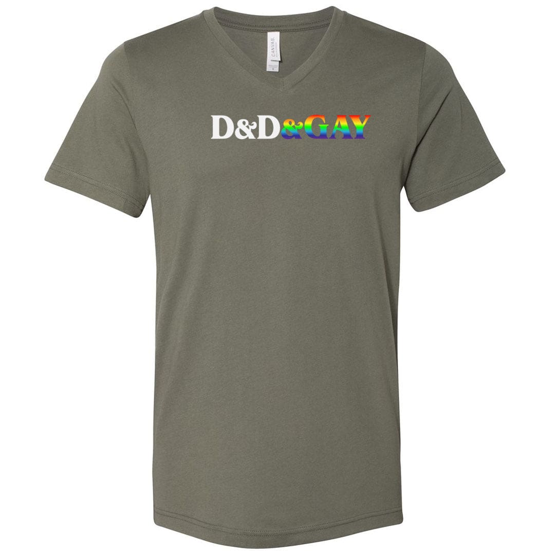 D&D&GAY Unisex Premium V-Neck Tee - Military Green / S