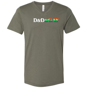 D&D&GAY Unisex Premium V-Neck Tee - Military Green / S