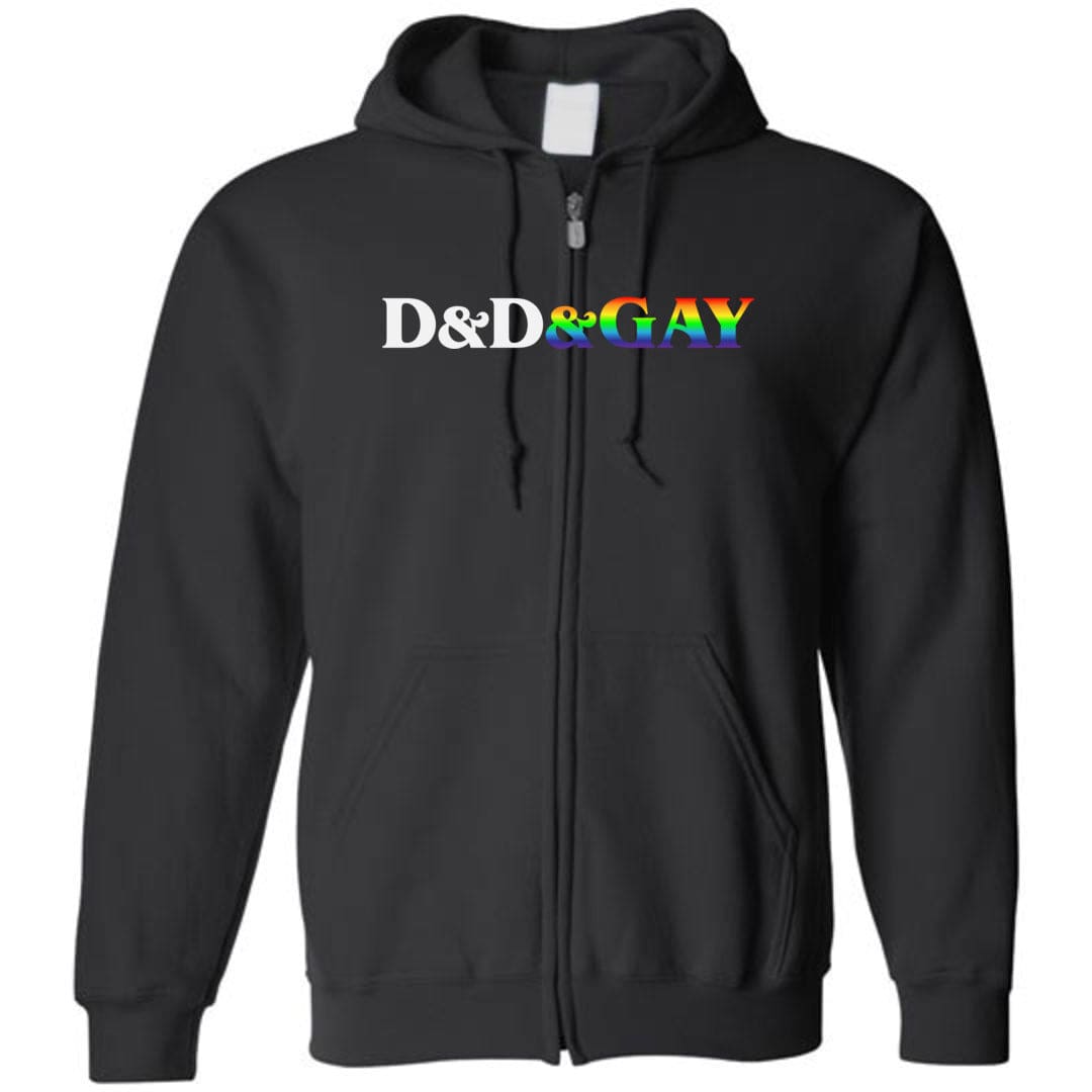 D&D&GAY Unisex Zip Hoodie - Black / S