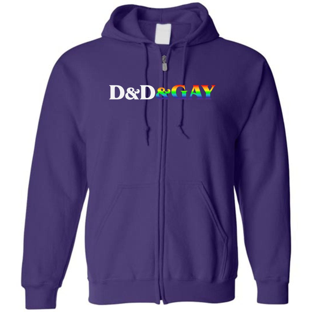 D&D&GAY Unisex Zip Hoodie - Purple / S