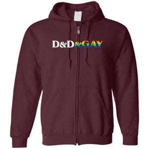 D&D&GAY Unisex Zip Hoodie - Maroon / S